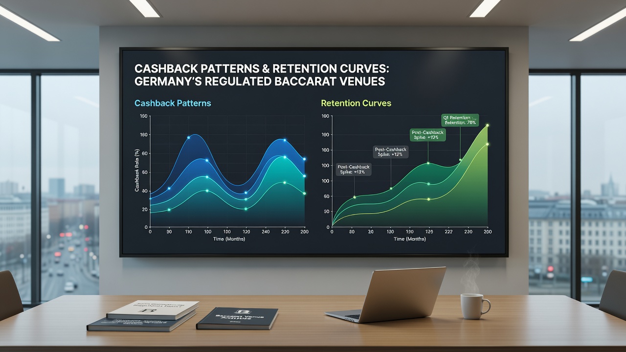 Diagramm der Retention-Kurven und Cashback-Effekte in Baccarat-Sessions