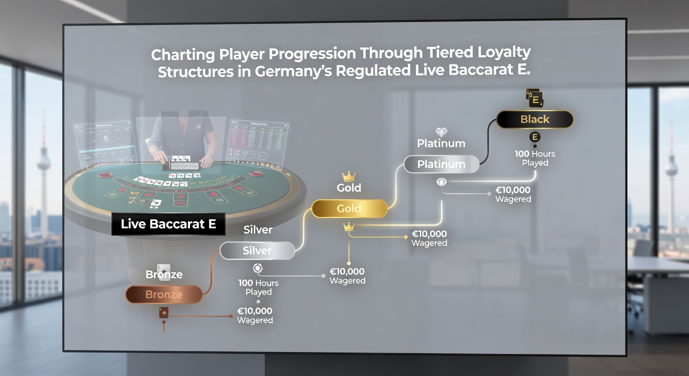 Detaillierte Grafik zur Spielerprogression mit Loyalty-Tiers, Punkteakkumulation und Live-Baccarat-Vorteilen in deutschen Casinos