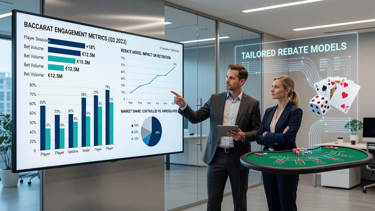 Grafik zeigt Rabattmodelle und Baccarat-Engagement-Kennzahlen auf deutschen Plattformen