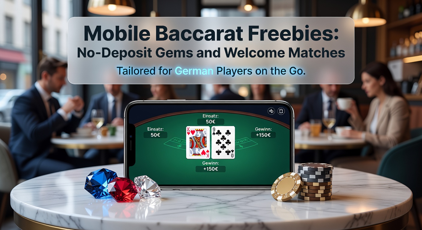 Smartphone mit Baccarat-App und No-Deposit-Bonus-Angebot für mobile Spieler